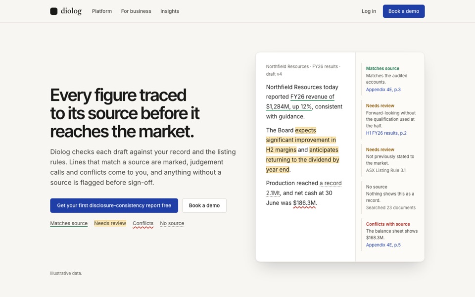 Direction C website: a draft announcement with source marks and Guardian margin notes